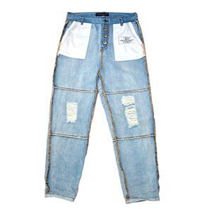Deconstructed Reverse Jeans Maniére de Voir Jeans size 12